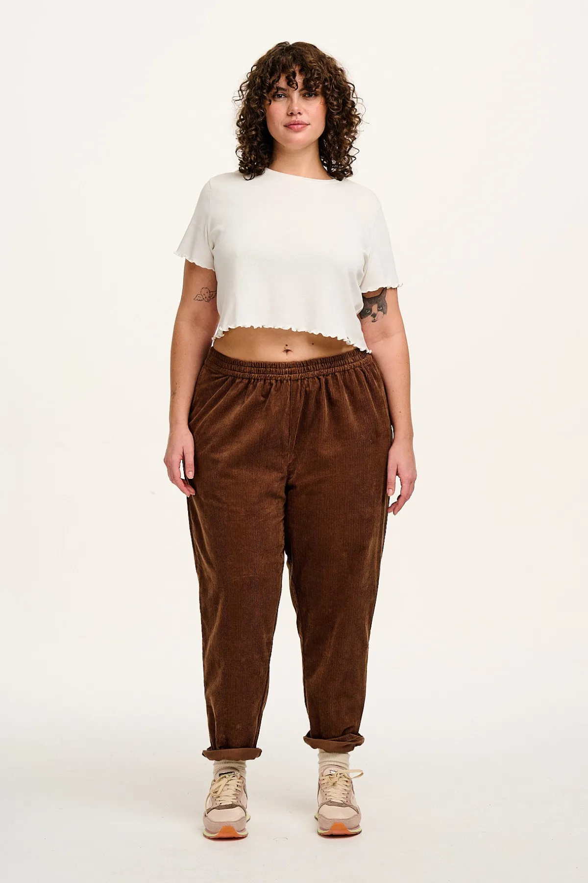 Sale Billie - Corduroy Trousers in Oak Brown All Bottoms