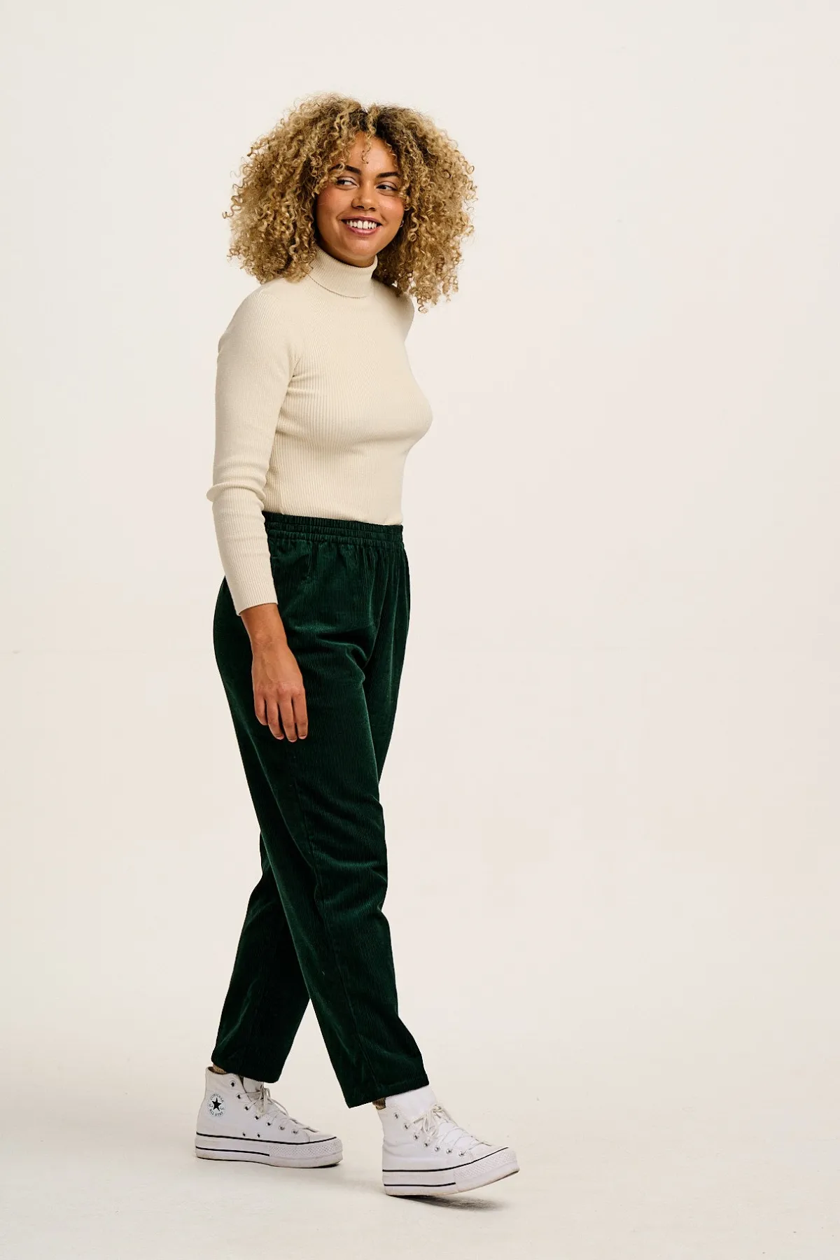 Online Billie - Corduroy Trousers in Posy Green All Bottoms|Tall Range