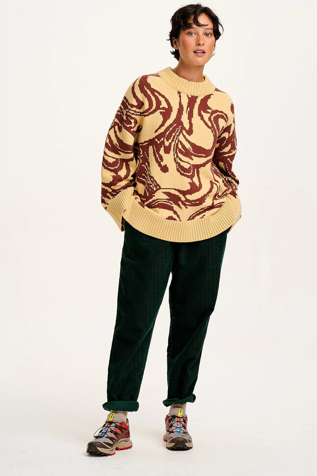 Online Billie - Corduroy Trousers in Posy Green All Bottoms|Tall Range