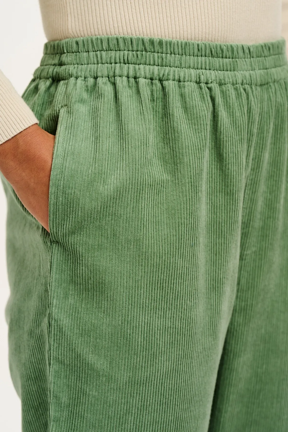 New Billie - Corduroy Trousers in Green Bay All Bottoms|Trousers