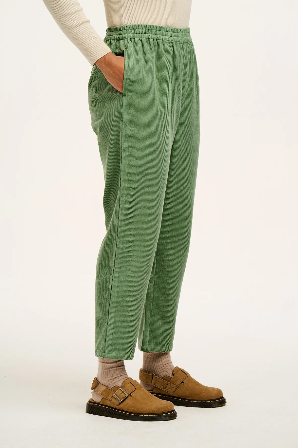 New Billie - Corduroy Trousers in Green Bay All Bottoms|Trousers
