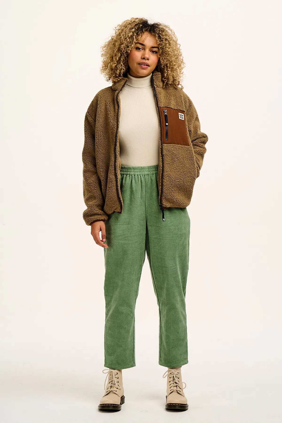 New Billie - Corduroy Trousers in Green Bay All Bottoms|Trousers