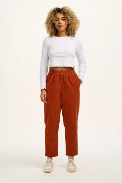 Discount Billie - Corduroy Trousers in Red Clay All Bottoms|Trousers