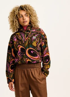 New Blake - Cropped Polar Fleece in Mineral Swirl Print All Outerwear & Knitwear|Fleeces