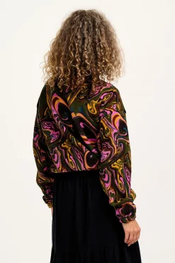 New Blake - Cropped Polar Fleece in Mineral Swirl Print All Outerwear & Knitwear|Fleeces