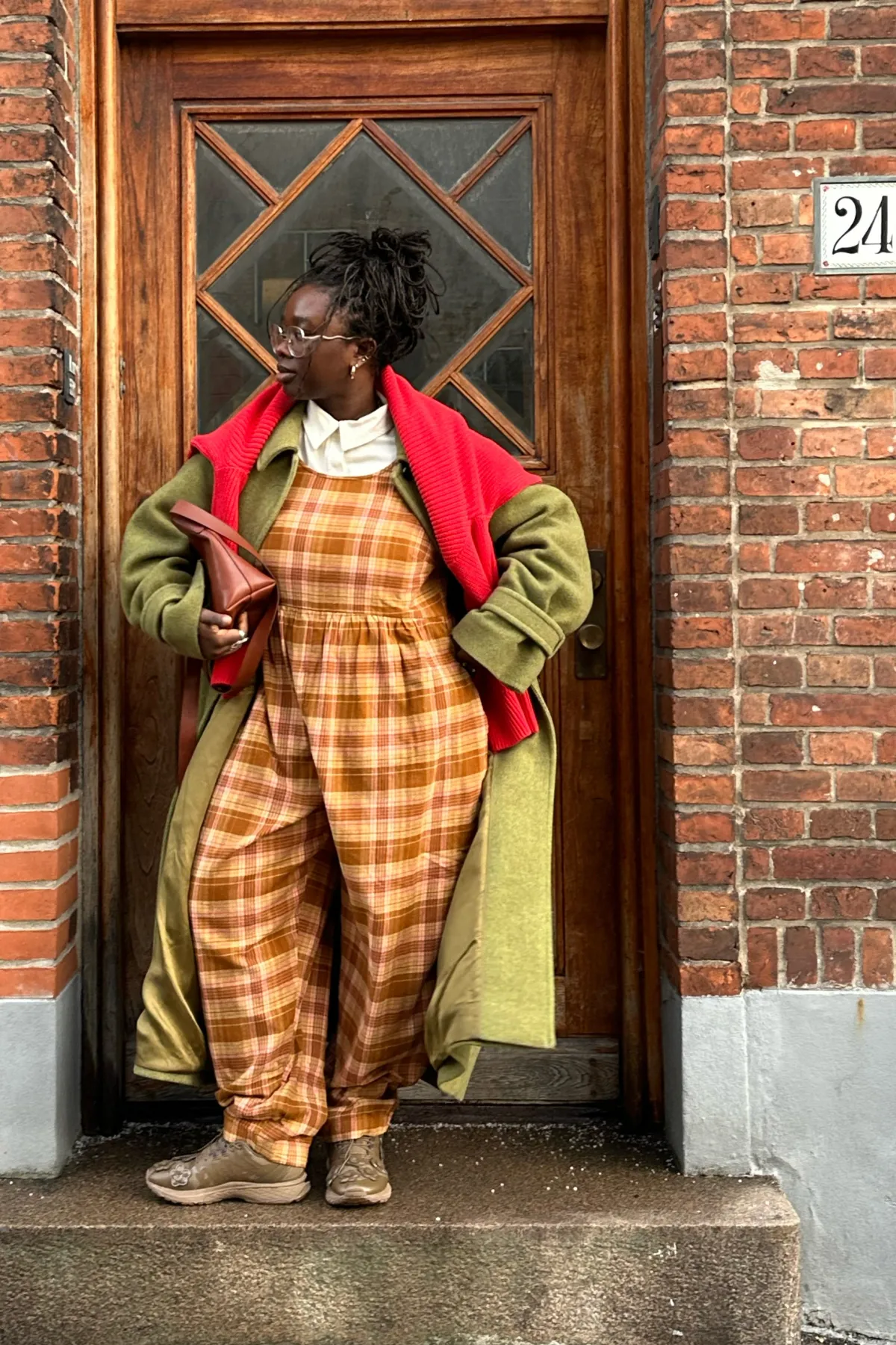 Best Bowie - Sleeveless Brushed Cotton Jumpsuit in Brown Oakley Tartan All Jumpsuits