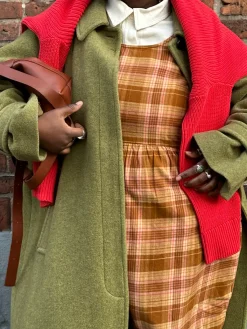 Best Bowie - Sleeveless Brushed Cotton Jumpsuit in Brown Oakley Tartan All Jumpsuits