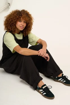 Outlet Bowie - Sleeveless Cotton Jumpsuit in Black All Jumpsuits|Petite Range