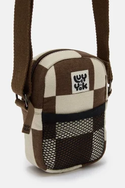 Fashion Brady - Crossbody Cotton Twill Bag in Cookies & Cream Checkerboard Print All Accessories|Bags & Purses