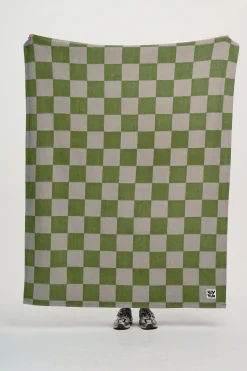 Sale Braor - Polar Fleece Blanket in Green Checkerboard Print All Accessories|All Workwear