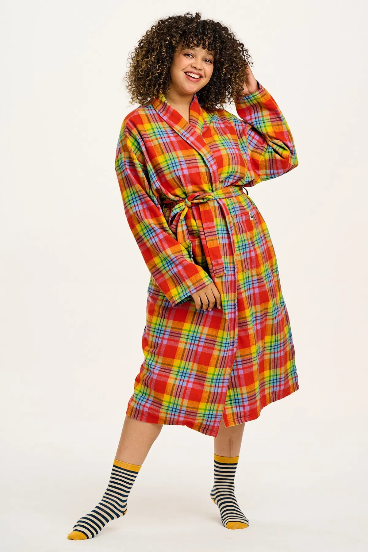New Braydon - Brushed Cotton Robe in Ncuti Tartan Print All Nightwear