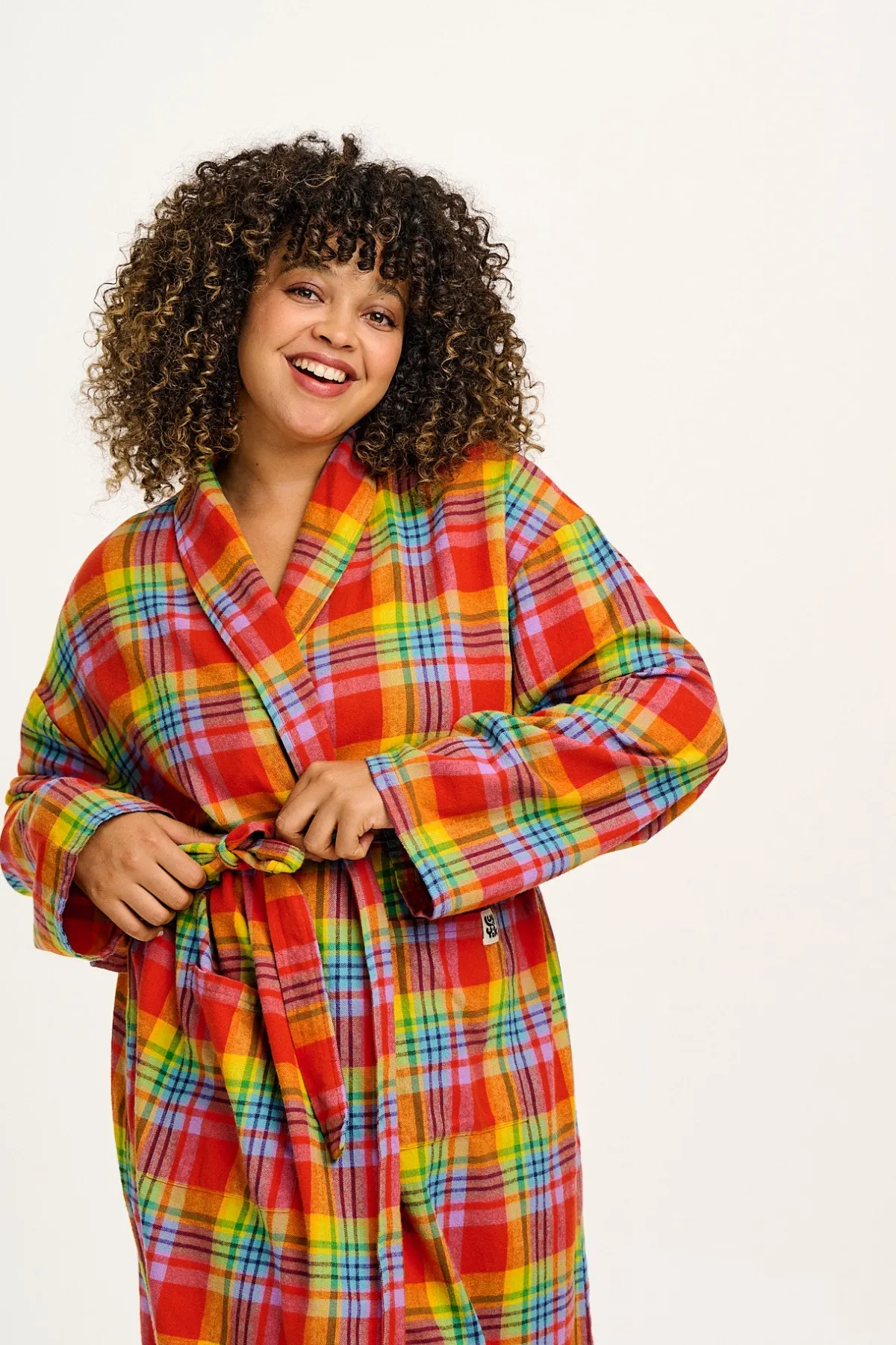 New Braydon - Brushed Cotton Robe in Ncuti Tartan Print All Nightwear