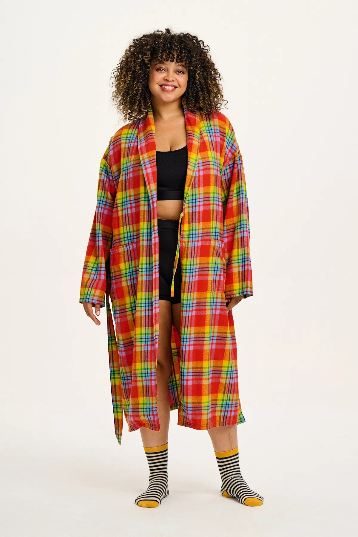 New Braydon - Brushed Cotton Robe in Ncuti Tartan Print All Nightwear
