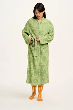 Discount Braydon - Waffle Cotton Robe in Green Eldorado Print All Nightwear