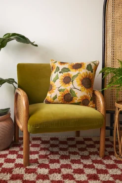 Best Bruna - Cushion Cover in Cream Sunflower Print All Accessories|Homeware
