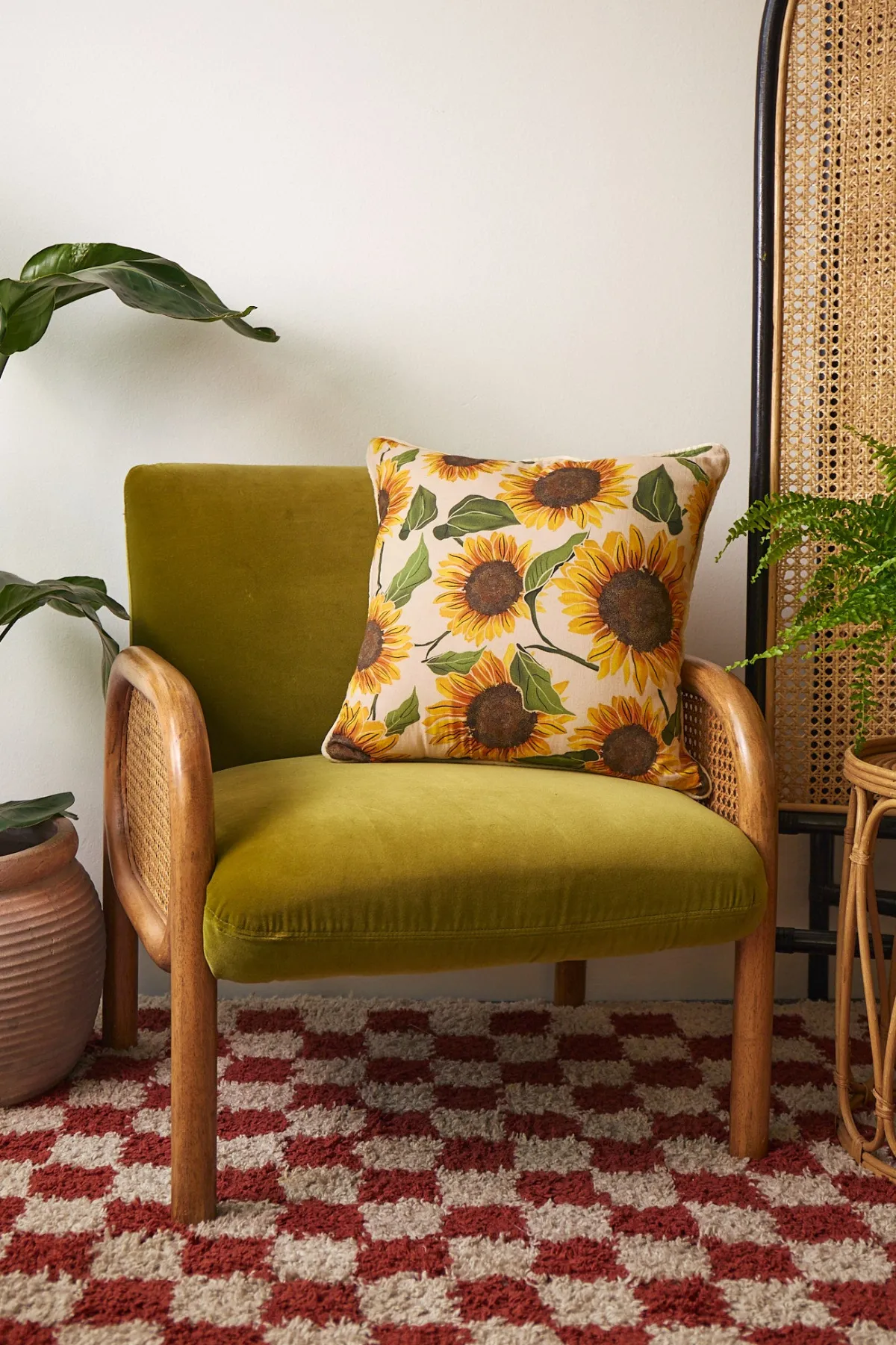 Best Bruna - Cushion Cover in Cream Sunflower Print All Accessories|Homeware
