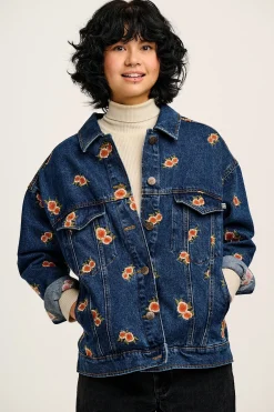 New Callaway - Denim Jacket with Rose Embroidery All Outerwear & Knitwear|Jackets
