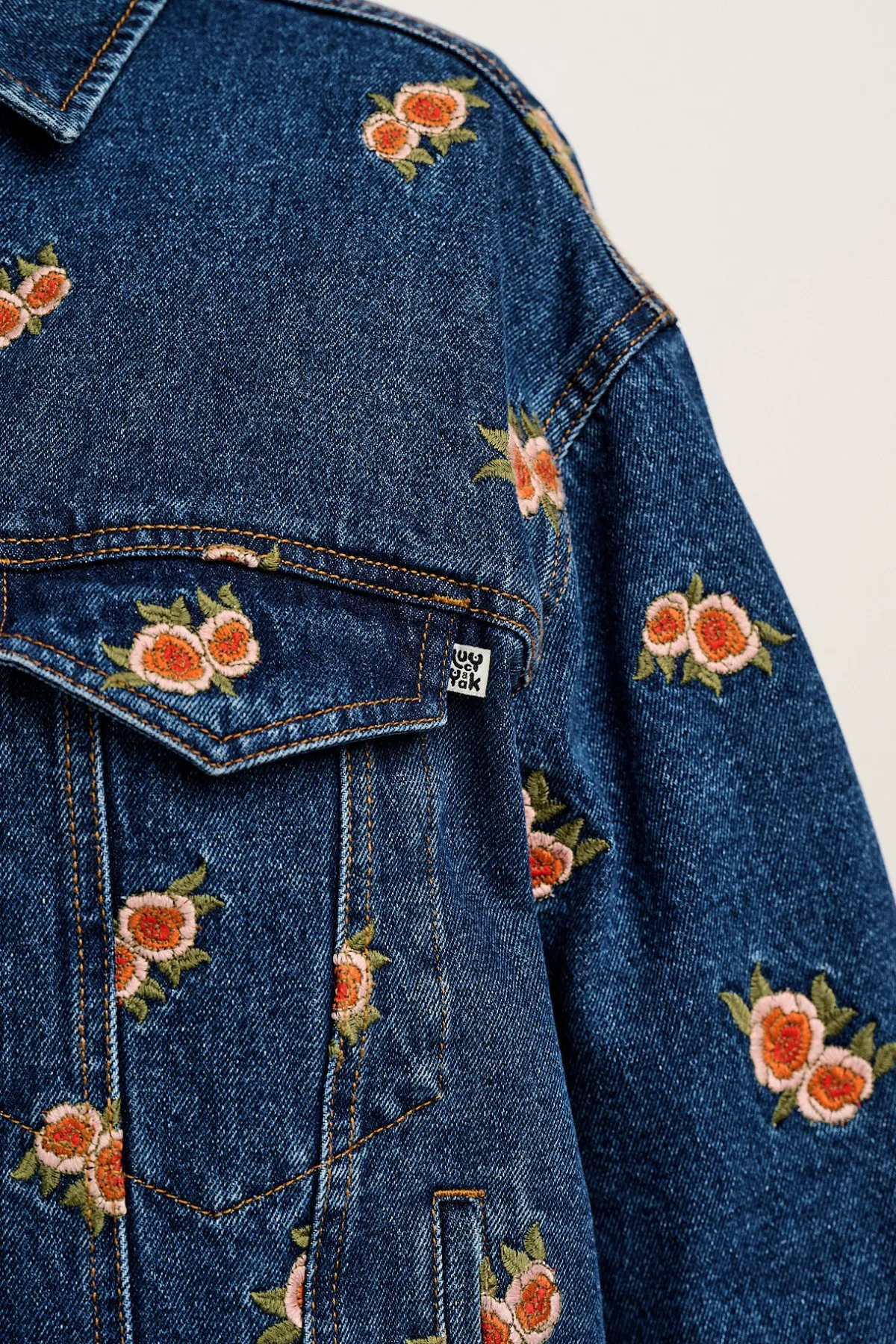 New Callaway - Denim Jacket with Rose Embroidery All Outerwear & Knitwear|Jackets