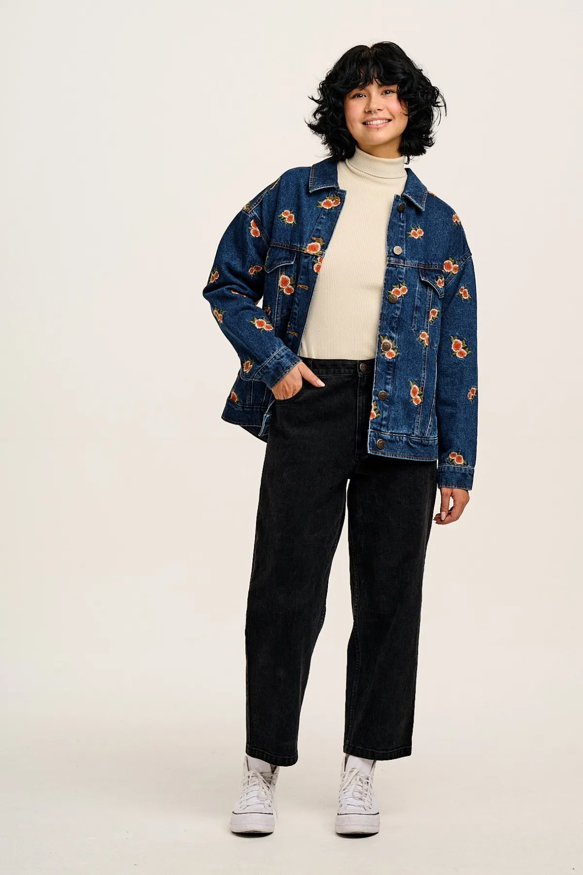 New Callaway - Denim Jacket with Rose Embroidery All Outerwear & Knitwear|Jackets