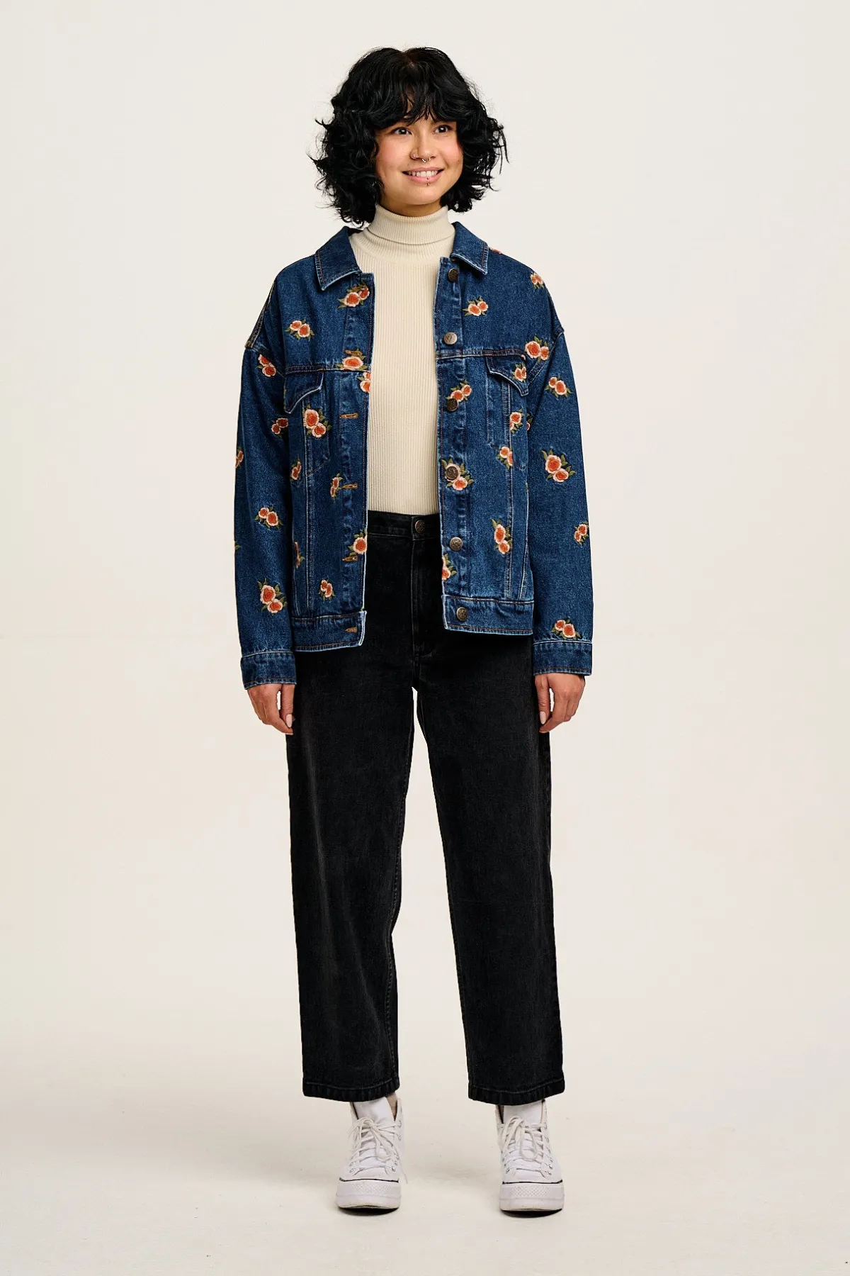 New Callaway - Denim Jacket with Rose Embroidery All Outerwear & Knitwear|Jackets
