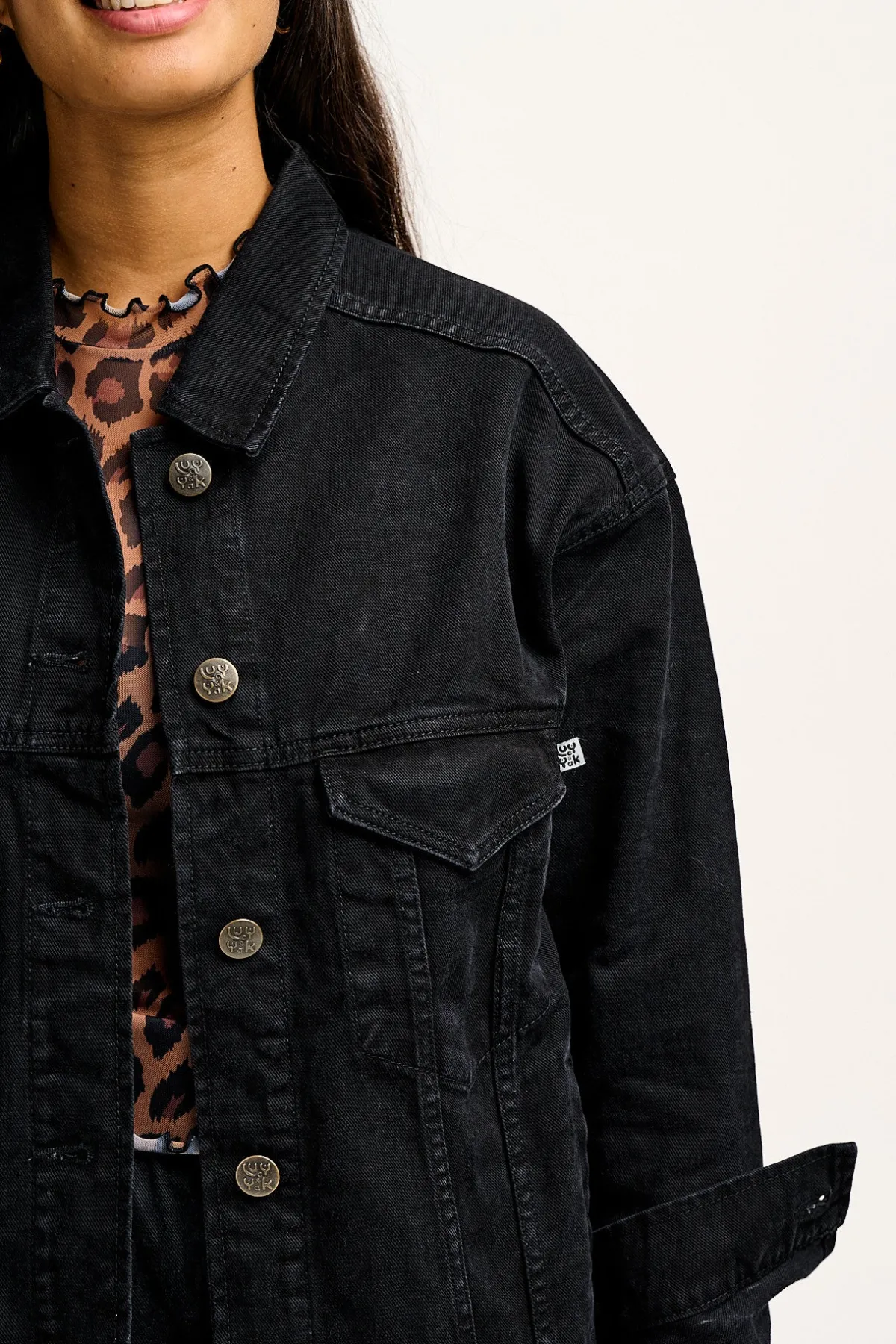 Online Callaway - Trucker Cotton Jacket in Washed Black Denim All Outerwear & Knitwear|Jackets