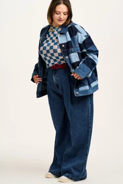 Clearance Callaway - Trucker Denim Jacket in Paige Patchwork Print All Outerwear & Knitwear|Jackets