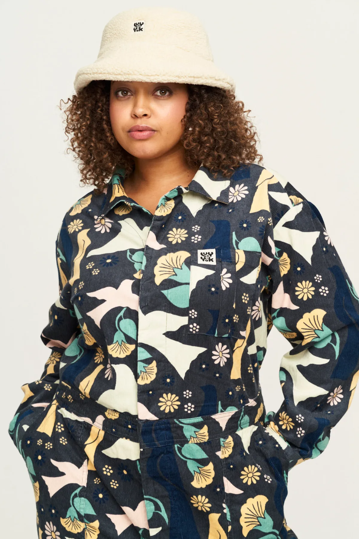 Fashion Carmen - Corduroy Jumpsuit in Skylar Print All Jumpsuits
