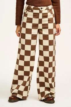 Outlet Carter - High Waisted Jeans in Cookies & Cream Checkerboard Print All Bottoms