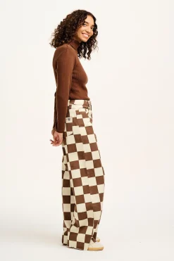 Outlet Carter - High Waisted Jeans in Cookies & Cream Checkerboard Print All Bottoms