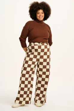 Outlet Carter - High Waisted Jeans in Cookies & Cream Checkerboard Print All Bottoms