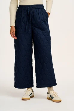 Fashion Chester - Quilted Cotton Trousers in Varsity Blue All Bottoms