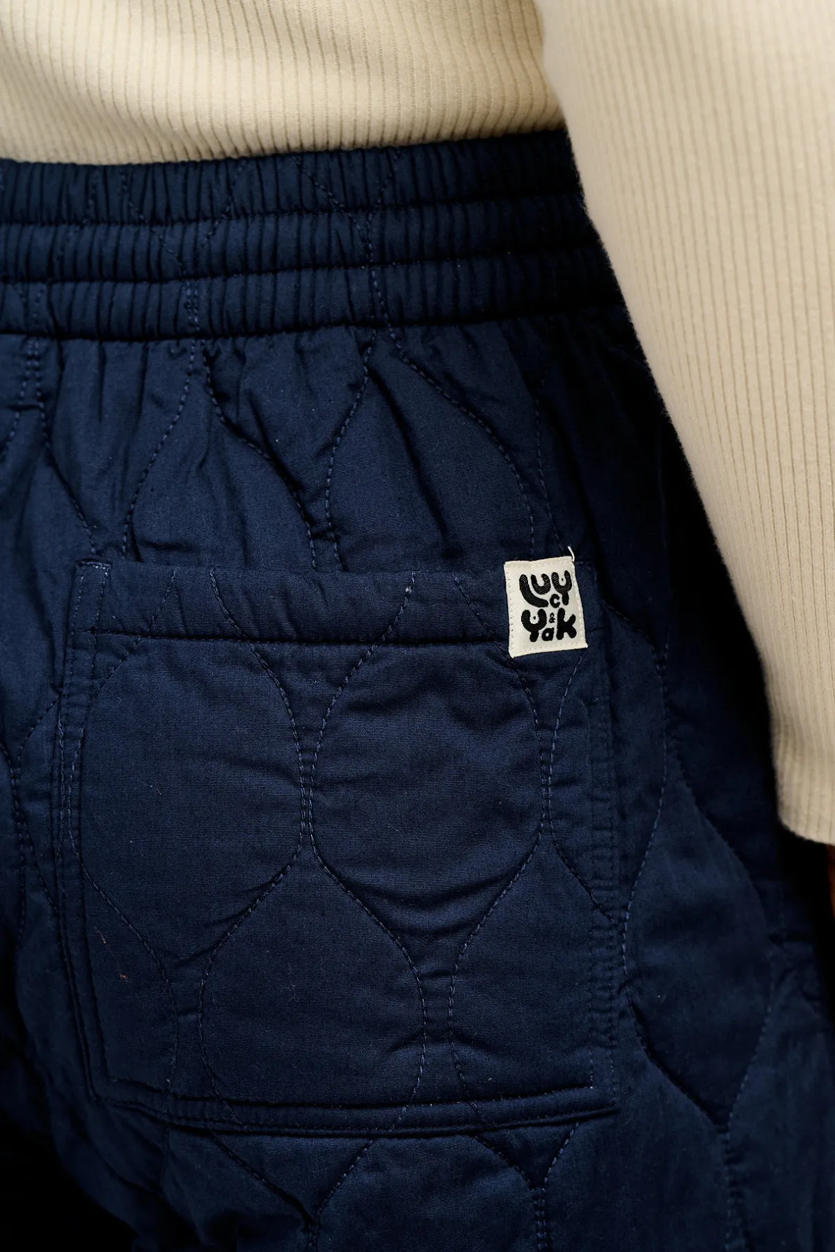 Fashion Chester - Quilted Cotton Trousers in Varsity Blue All Bottoms