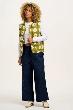 Fashion Chester - Quilted Cotton Trousers in Varsity Blue All Bottoms