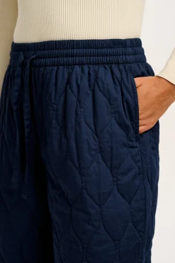 Fashion Chester - Quilted Cotton Trousers in Varsity Blue All Bottoms