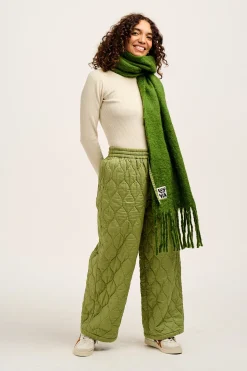 Clearance Chester - Quilted Cotton Trousers in Mosstone Green All Bottoms