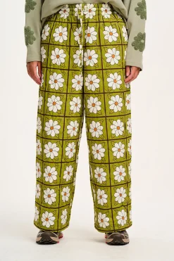 Sale Chester - Quilted Cotton Trousers in Romneya Floral Print All Bottoms
