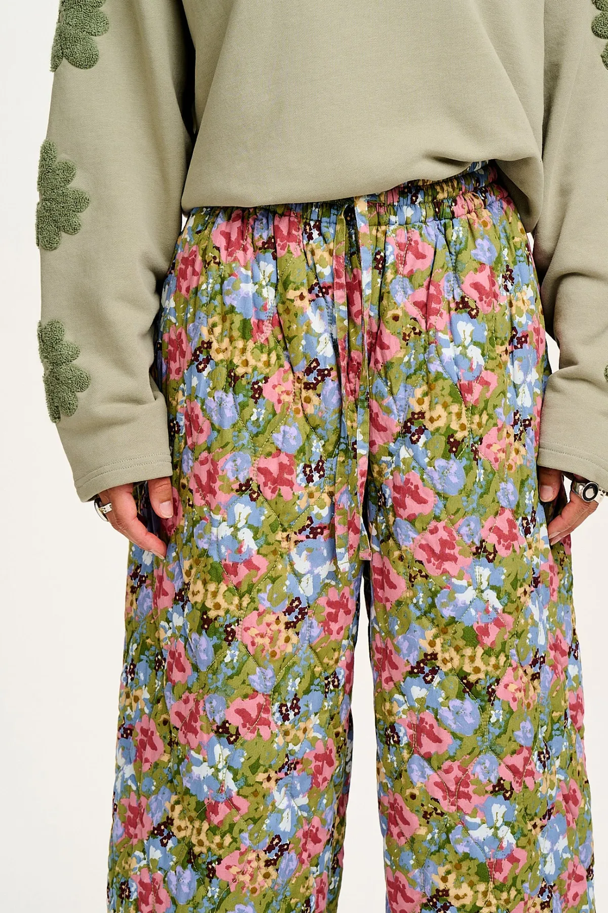 Online Chester - Quilted Cotton Trousers in Elsinore Floral Print All Bottoms