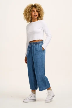 Fashion Chuck - Cotton & Hemp Trousers in Mid Wash Blue All Bottoms|Jeans