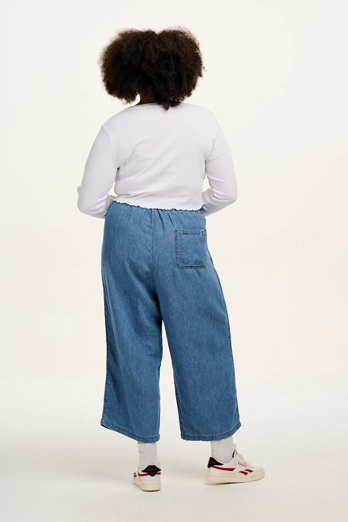 Fashion Chuck - Cotton & Hemp Trousers in Mid Wash Blue All Bottoms|Jeans