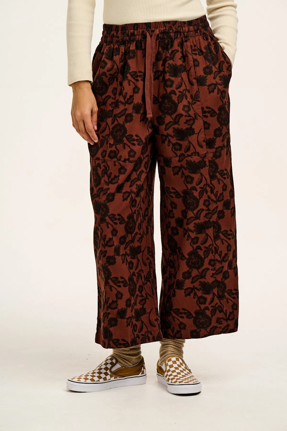 Hot Chuck - Wide Leg Cotton Trousers in Layne Print All Bottoms|Trousers