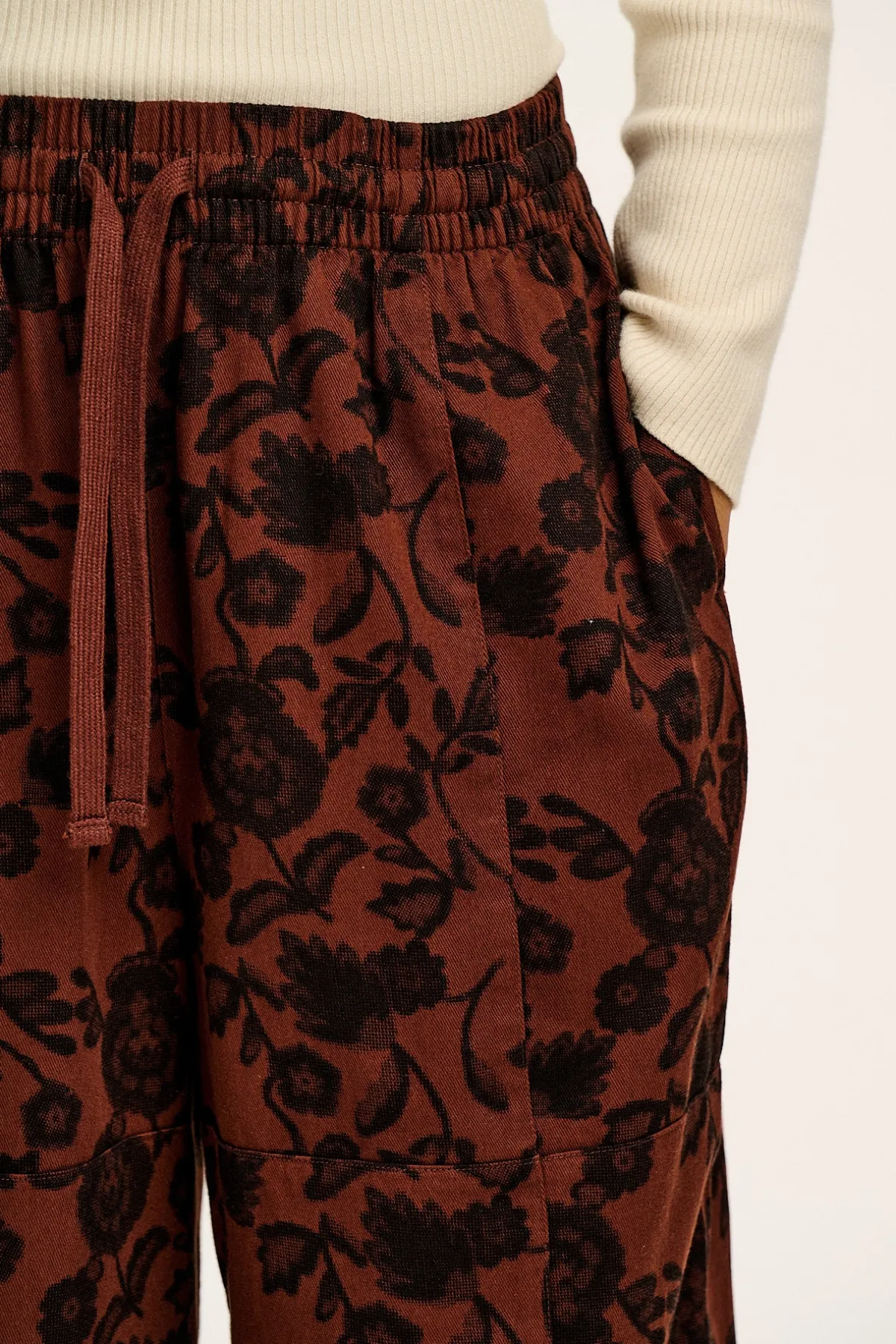 Hot Chuck - Wide Leg Cotton Trousers in Layne Print All Bottoms|Trousers