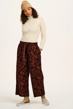 Hot Chuck - Wide Leg Cotton Trousers in Layne Print All Bottoms|Trousers
