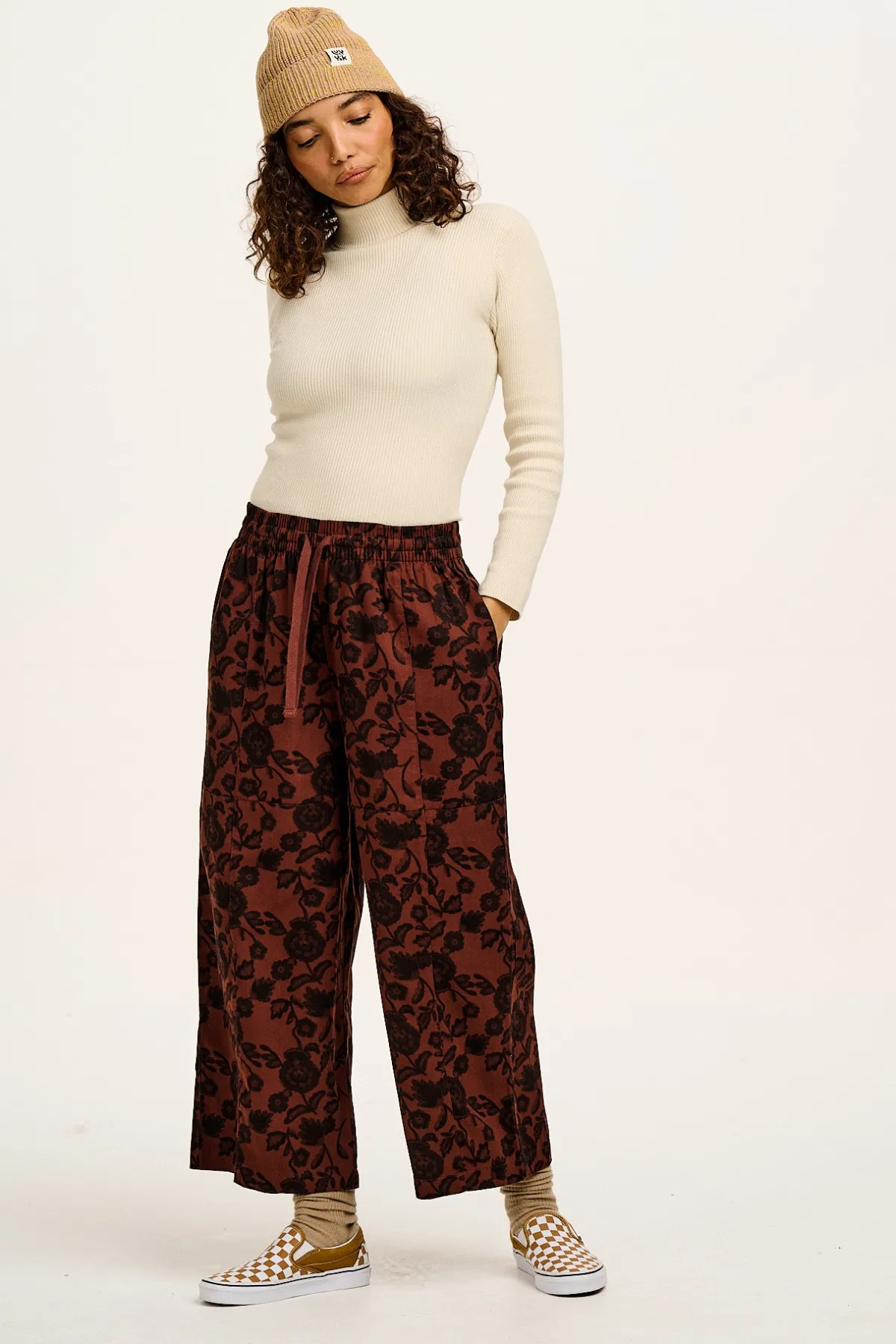 Hot Chuck - Wide Leg Cotton Trousers in Layne Print All Bottoms|Trousers