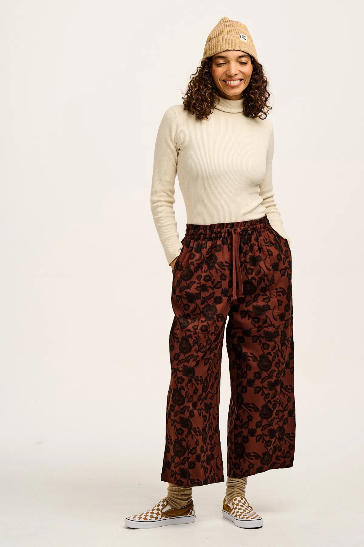 Hot Chuck - Wide Leg Cotton Trousers in Layne Print All Bottoms|Trousers