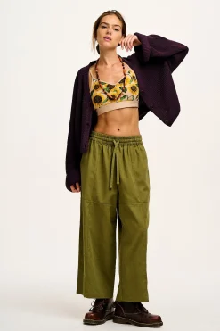 Outlet Chuck - Wide Leg Cotton Trousers in Khaki All Bottoms|Trousers