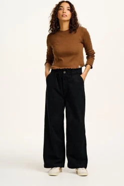 Clearance Cody - Paper Bag Jeans in Black Denim All Bottoms|Jeans