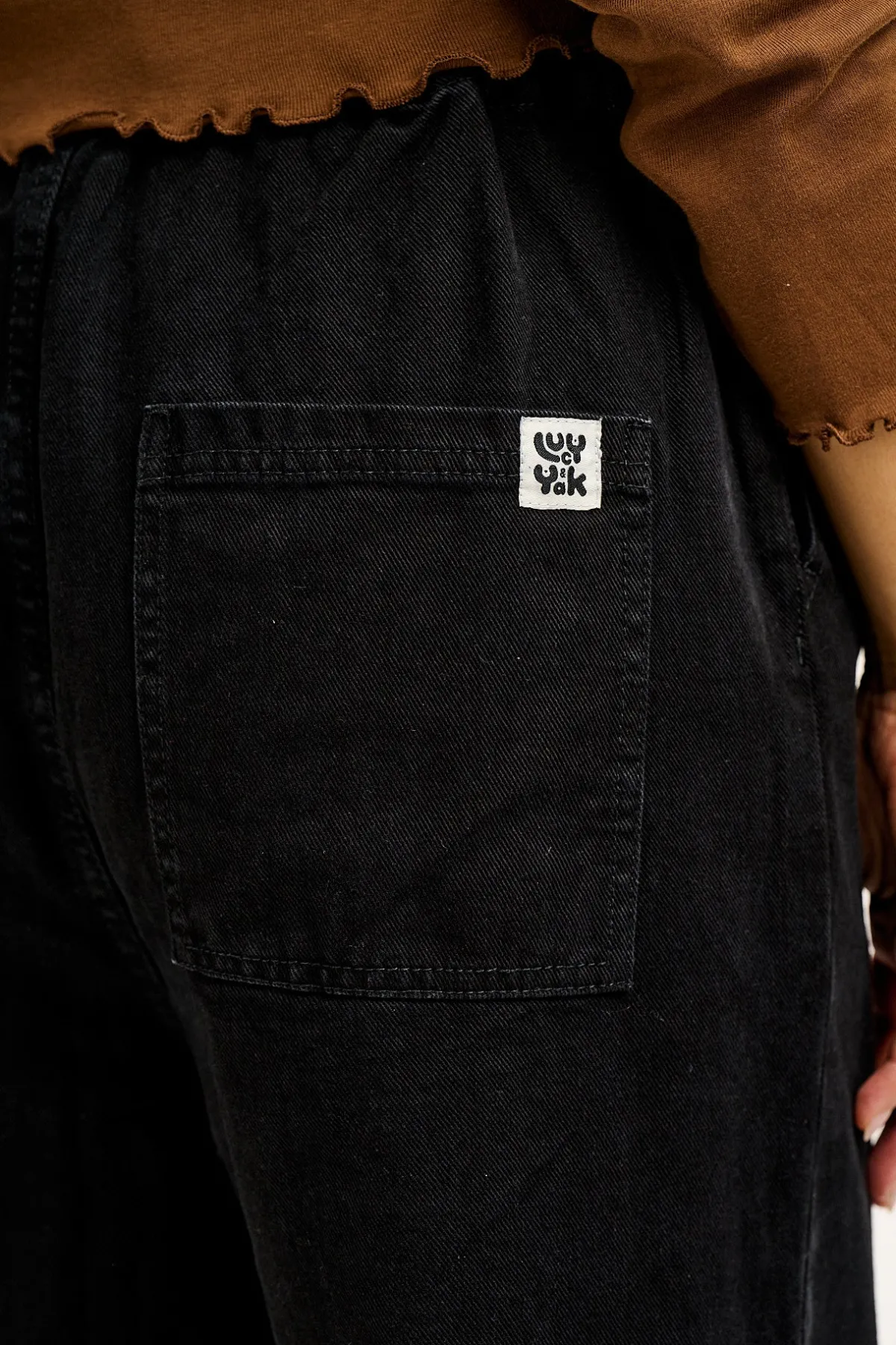 Clearance Cody - Paper Bag Jeans in Black Denim All Bottoms|Jeans
