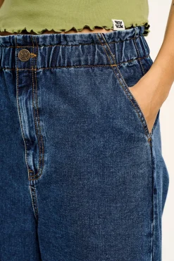Online Cody - Paper Bag Jeans in Mid Wash Blue Denim All Bottoms|Jeans