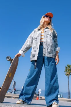 Online Cole - Baggy Wide Leg Denim Jeans in Mid Wash Blue All Bottoms|Jeans