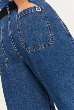 Online Cole - Baggy Wide Leg Denim Jeans in Mid Wash Blue All Bottoms|Jeans
